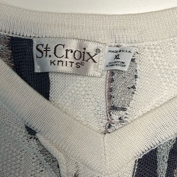 St. Croix | Vintage Coogi Style Knit Sweater Sz XL - Picture 8 of 8